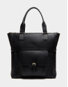 Black leather Charlotte shopping bag
