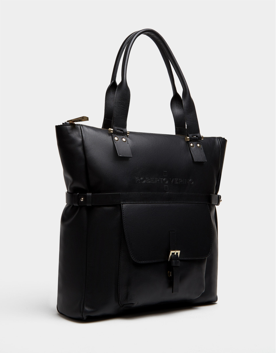 Bolso shopper Charlotte piel negro