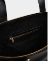 Black leather Charlotte shopping bag