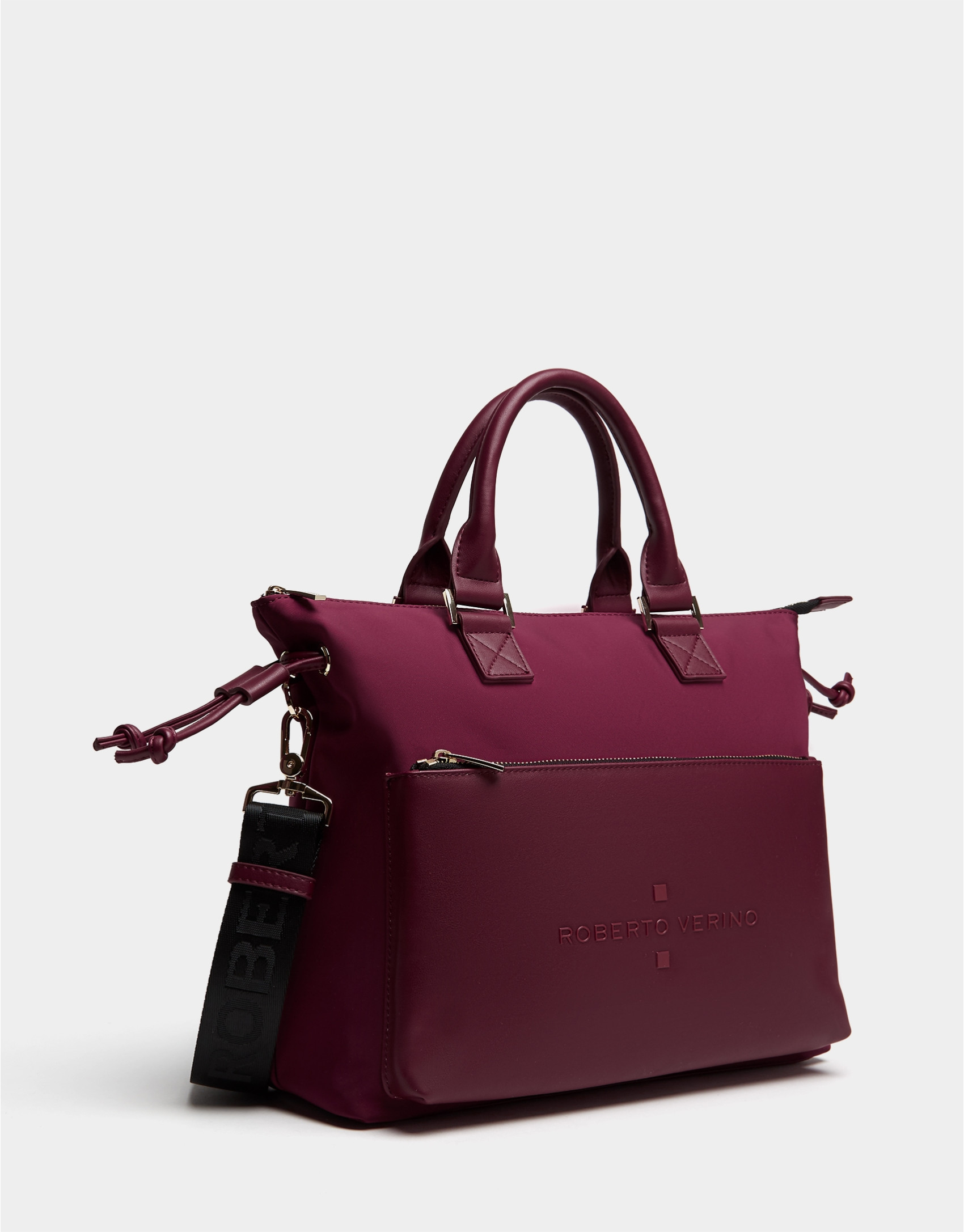 Burgundy nylon Simoneta Midi handbag