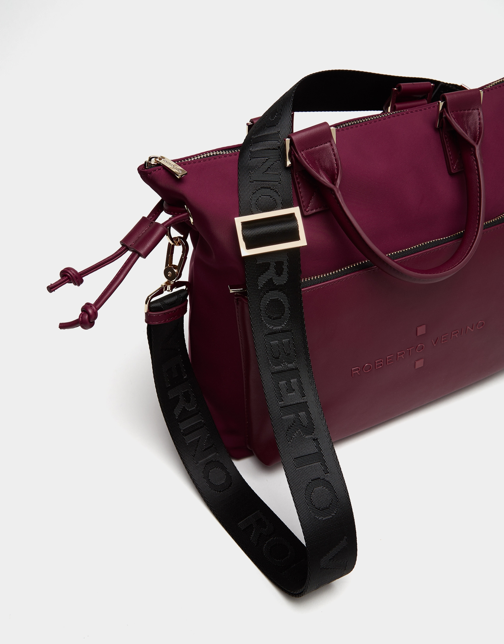 Burgundy nylon Simoneta Midi handbag