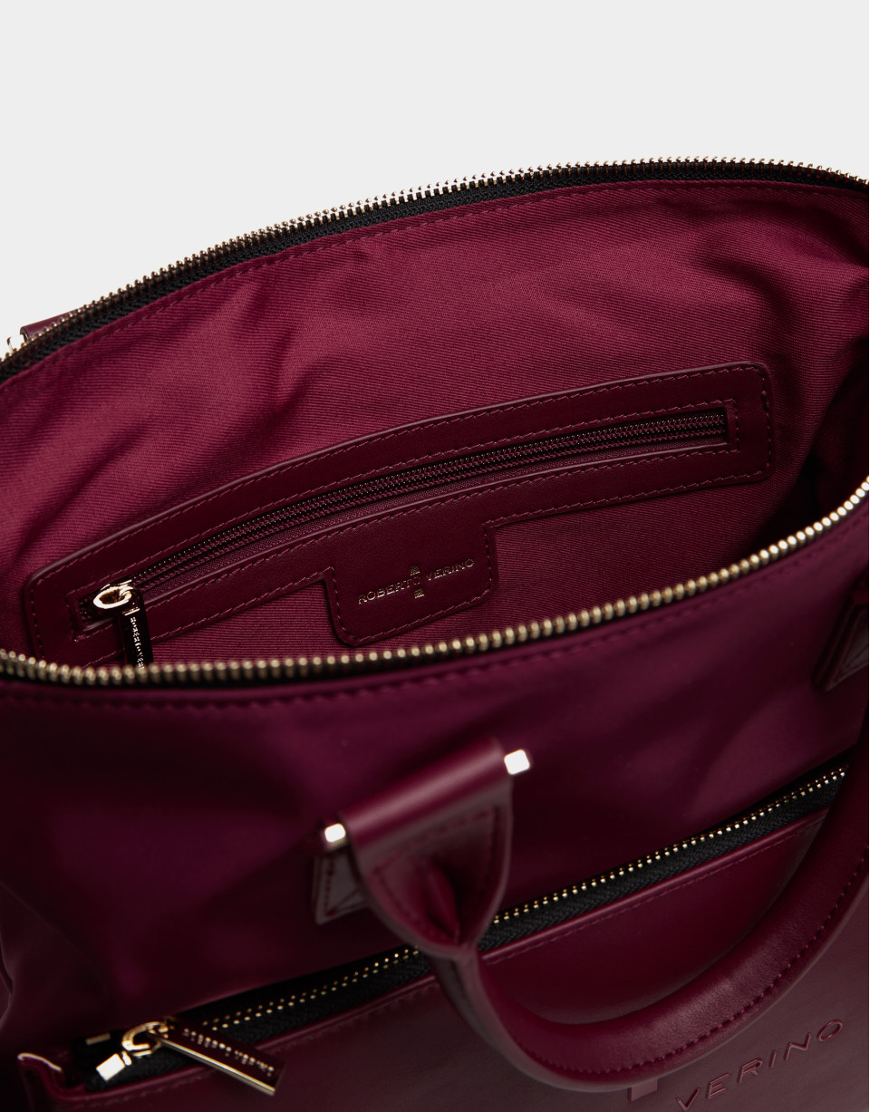 Burgundy nylon Simoneta Midi handbag