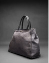 Bolso Justin con pelo de potro en gris combinado con piel y ante en negro