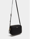 Black stain embossed leather Taylor shoulder bag
