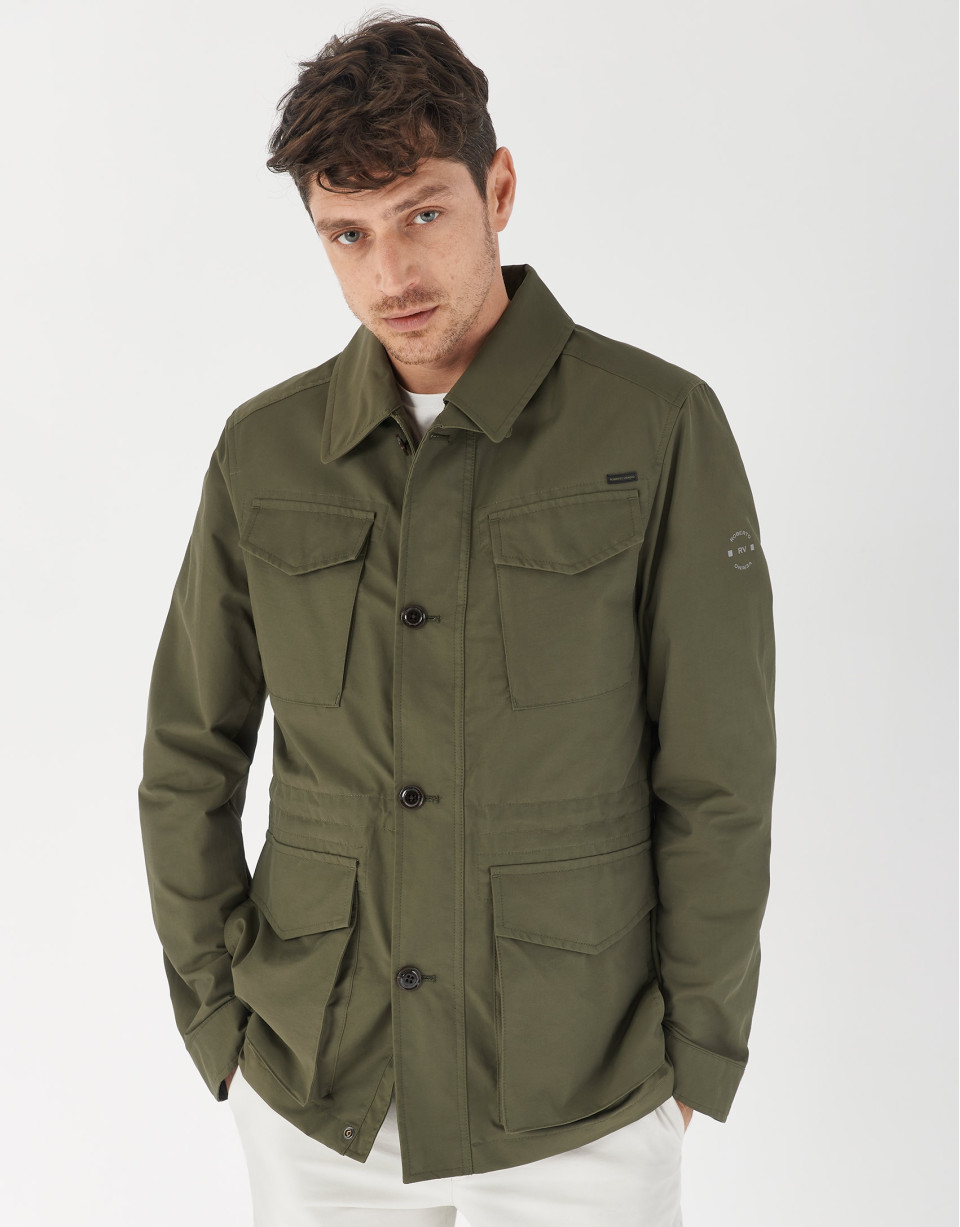 Khaki green cotton Safari jacket - Man - SS2021 | Roberto Verino