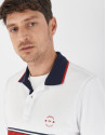 Navy blue, red and white color block polo shirt | Roberto Verino