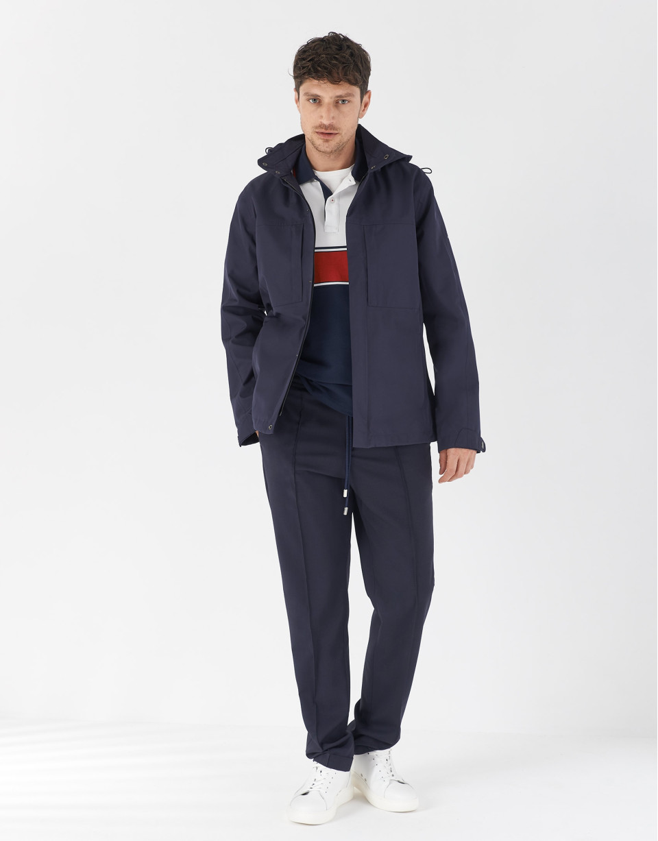 Polo color block blanco/rojo/marino - Hombre | Roberto Verino