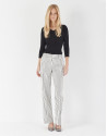 Pantalón recto rayas blanco y negro - Mujer | Roberto Verino
