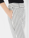 Pantalón recto rayas blanco y negro - Mujer | Roberto Verino