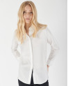 White loose blouse with long sleeves - Woman | Roberto Verino