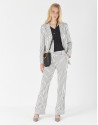 Pantalón recto rayas blanco y negro - Mujer | Roberto Verino
