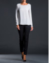 Gray crew neck blouse