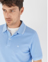Polo piqué azul perfil blanco - Hombre - PV2021 | Roberto Verino