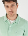 Polo piqué verde perfil blanco - Hombre | Roberto Verino
