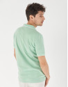Polo piqué verde perfil blanco - Hombre | Roberto Verino