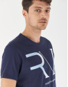 Navy blue cotton top with light blue RV logo  | Roberto Verino