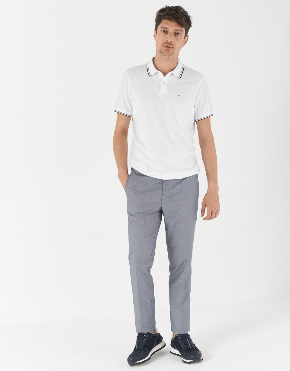 Pantalón chino ojo de perdiz azul - Hombre | Roberto Verino