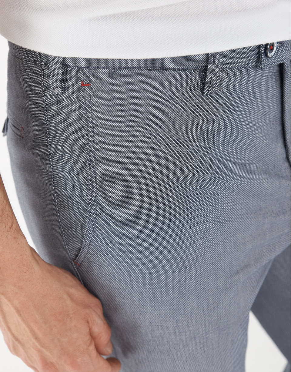Pantalón chino ojo de perdiz azul - Hombre | Roberto Verino