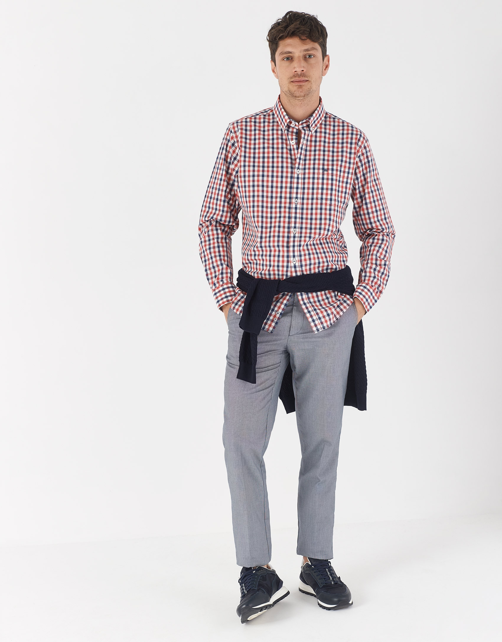 Camisa sport cuadros rojo/azul/blanco - Hombre | Roberto Verino