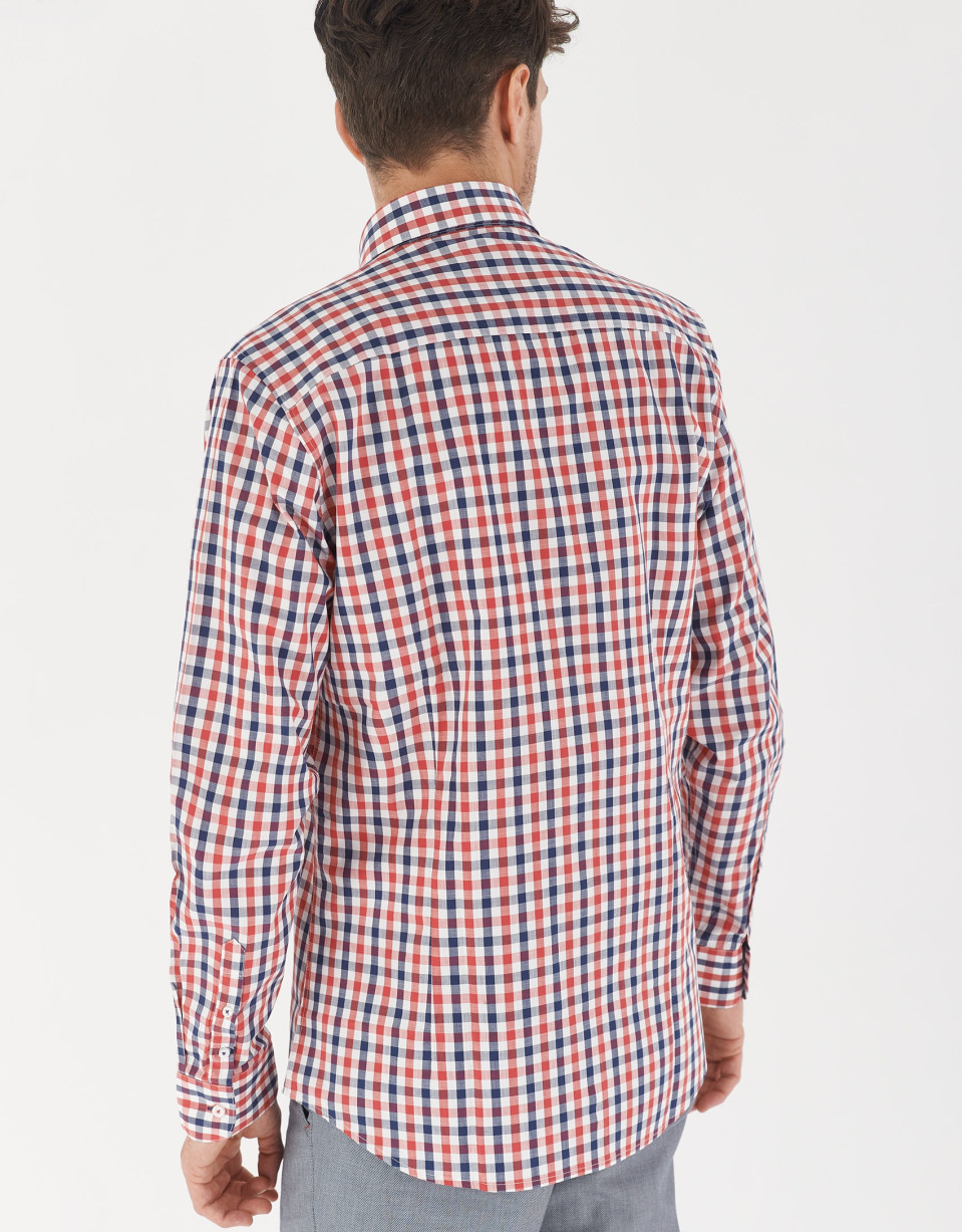 Red/blue/white checked sport shirt - Man | Roberto Verino