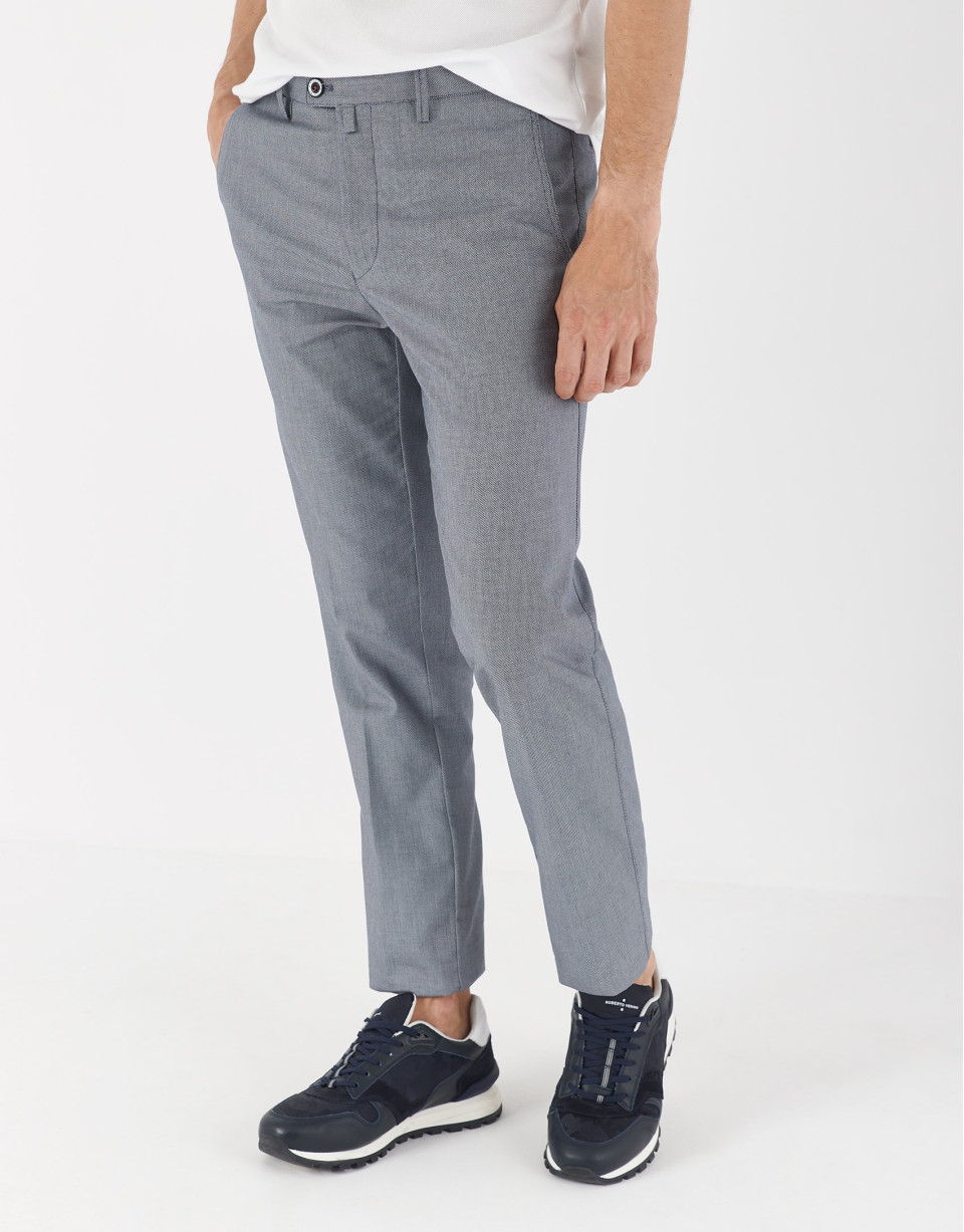 Pantalón chino ojo de perdiz azul - Hombre | Roberto Verino
