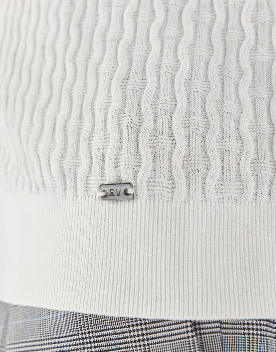 White cotton knit polo shirt - Man - SS2021 | Roberto Verino