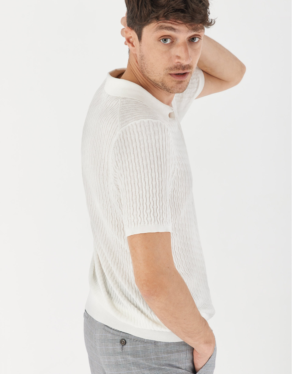 Polo tricot algodón blanco - Hombre - PV2021 | Roberto Verino