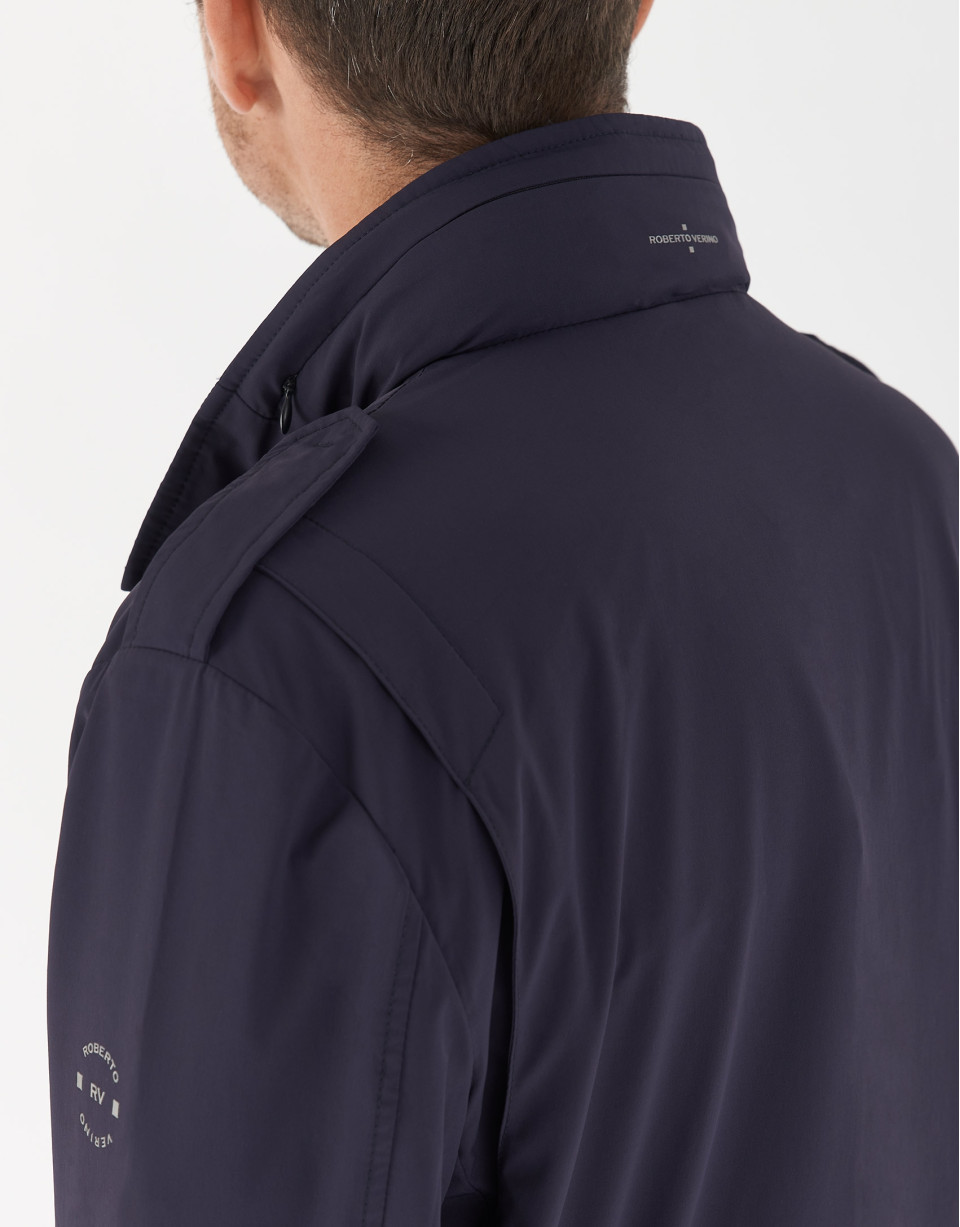 Navy blue light parka with four pockets - Man | Roberto Verino