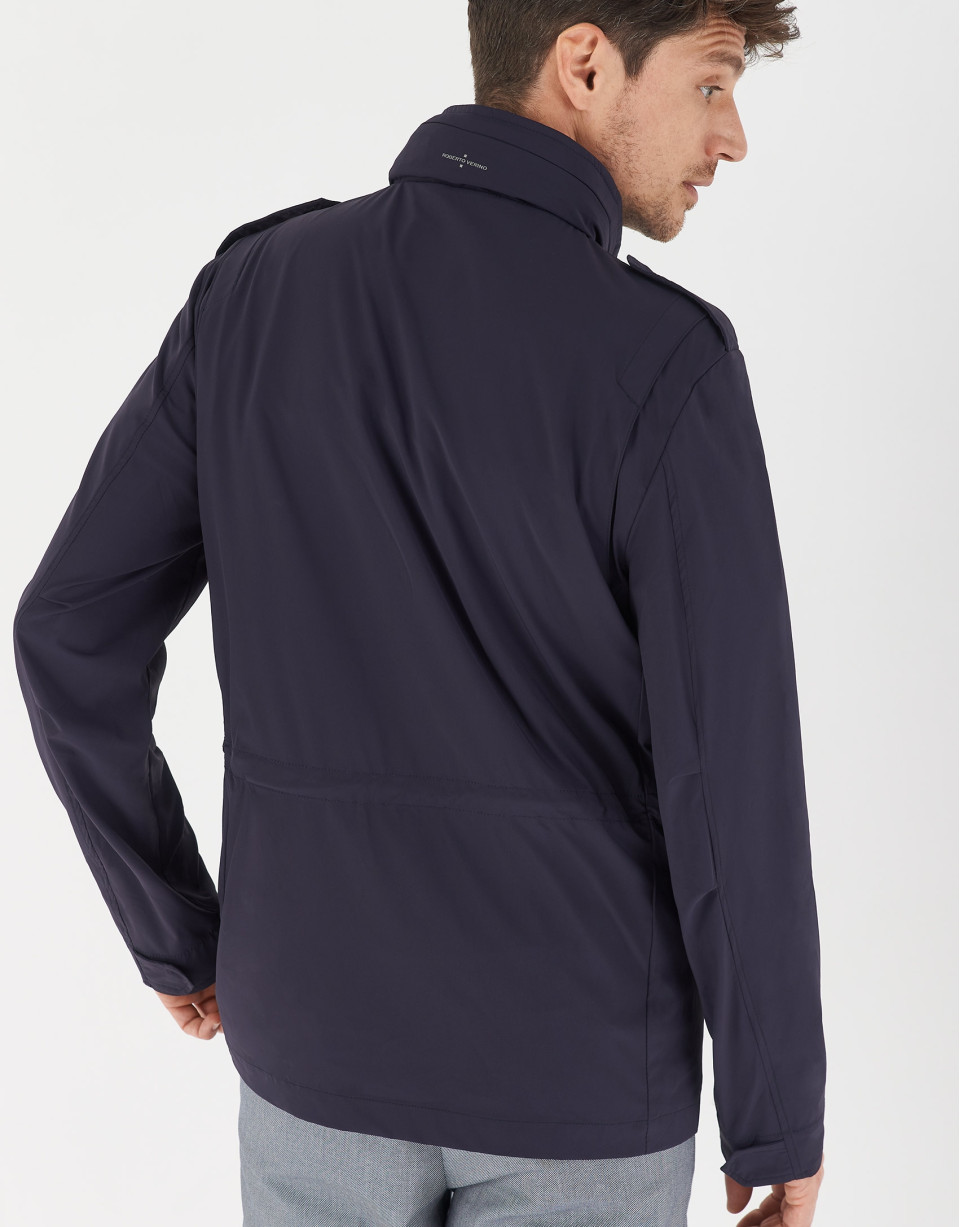 Navy blue light parka with four pockets - Man | Roberto Verino