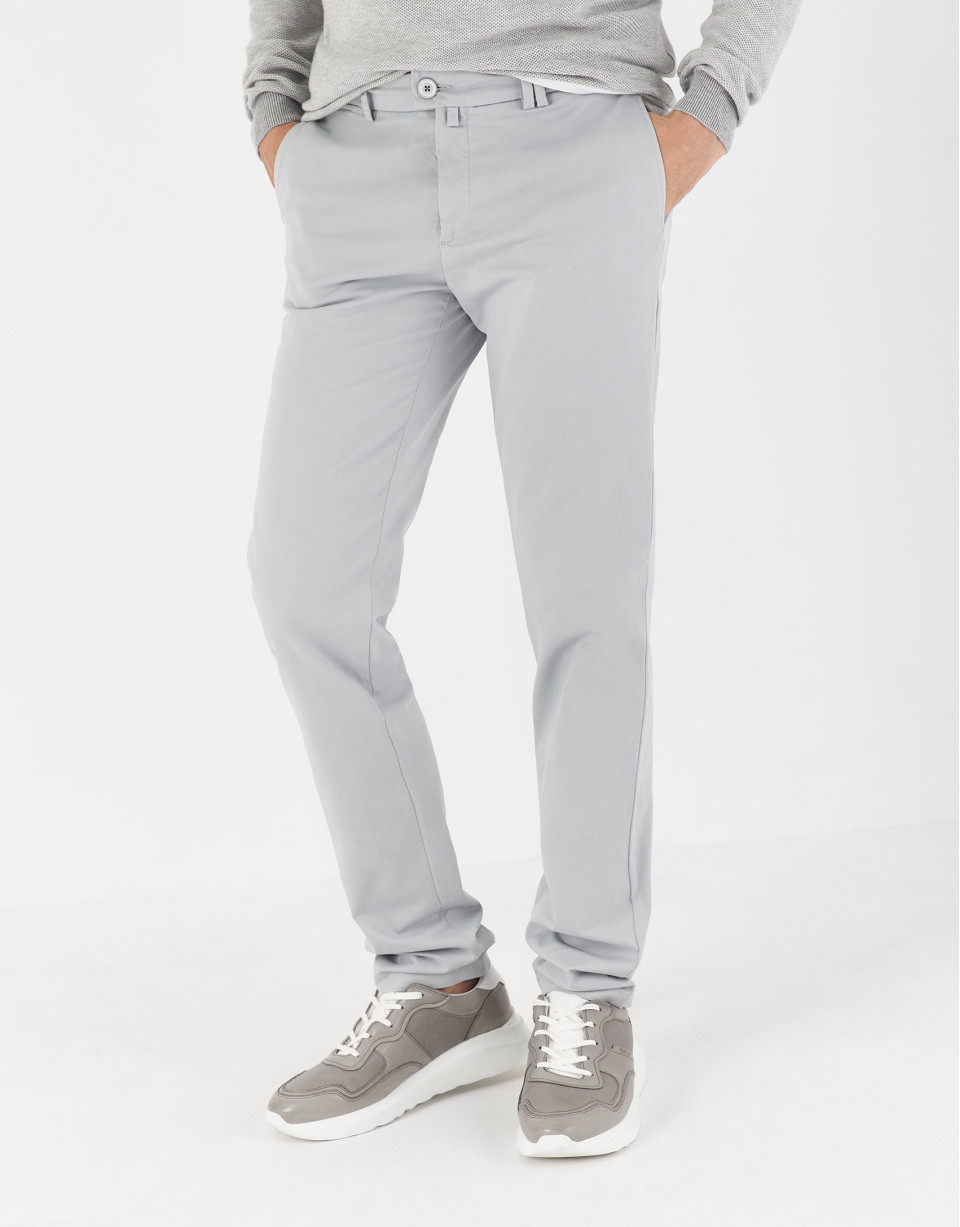 Pantalón chino algodón gris claro - Hombre | Roberto Verino