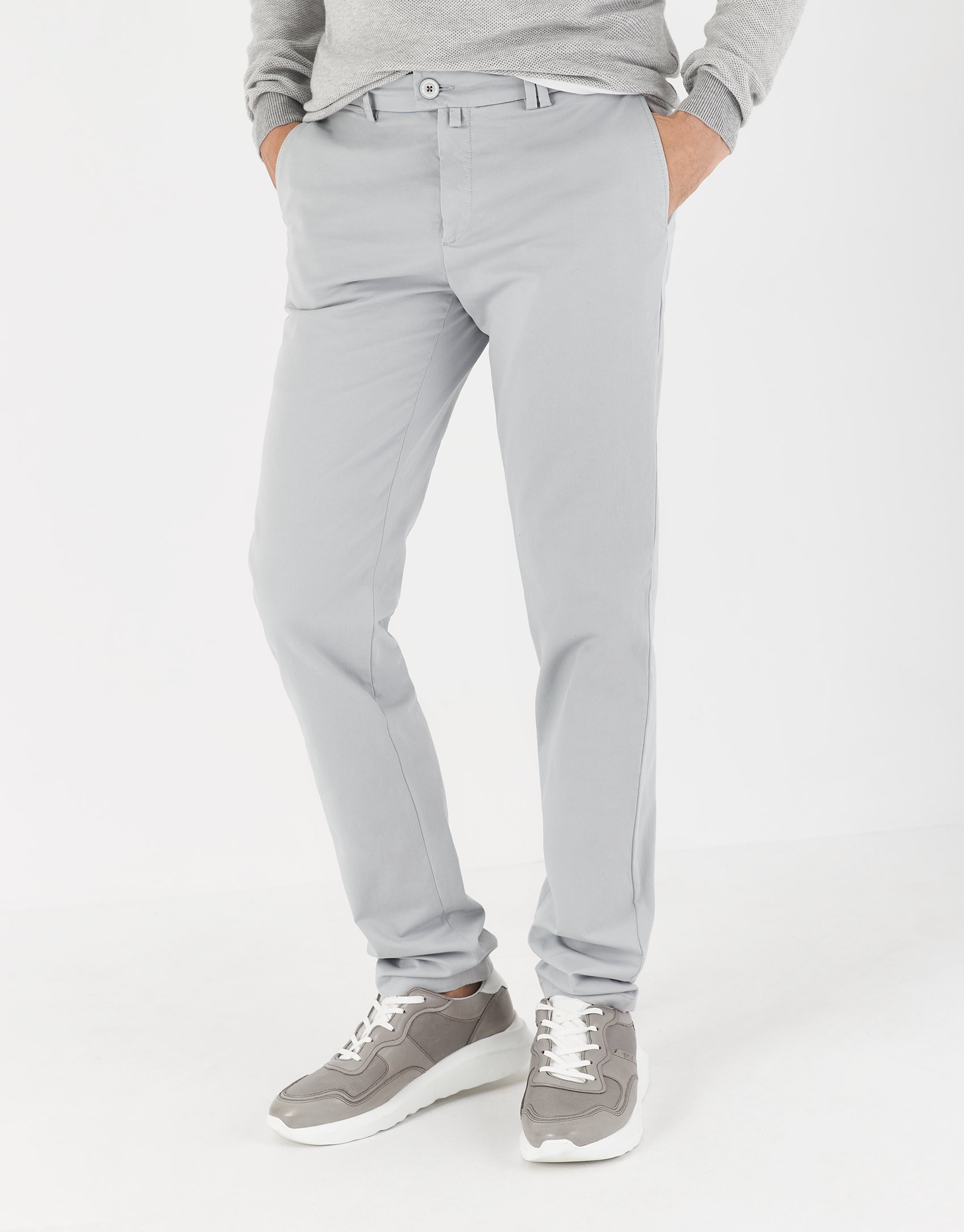 Pantalón chino algodón gris claro - Hombre | Roberto Verino