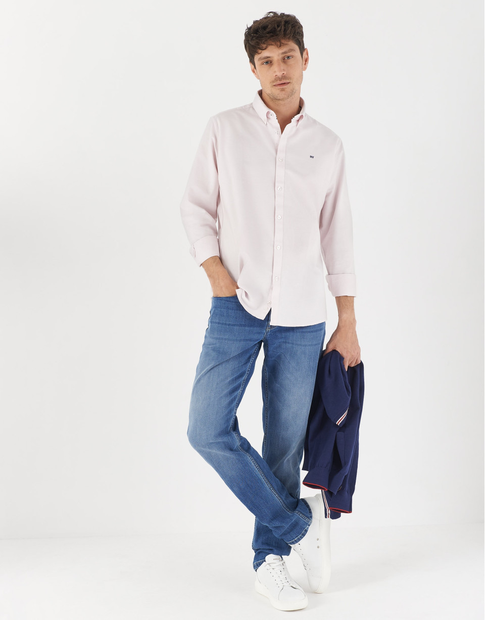 Camisa sport algodón Oxford rosa - Hombre | Roberto Verino