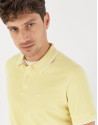 Yellow pique cotton polo shirt with white ... | Roberto Verino