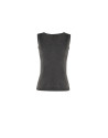 Sleevless grey round neck sweater