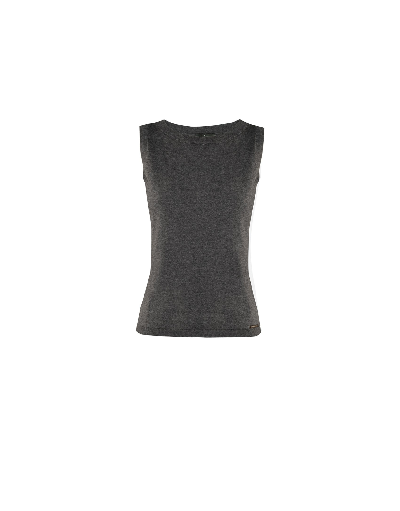 Sleevless grey round neck sweater