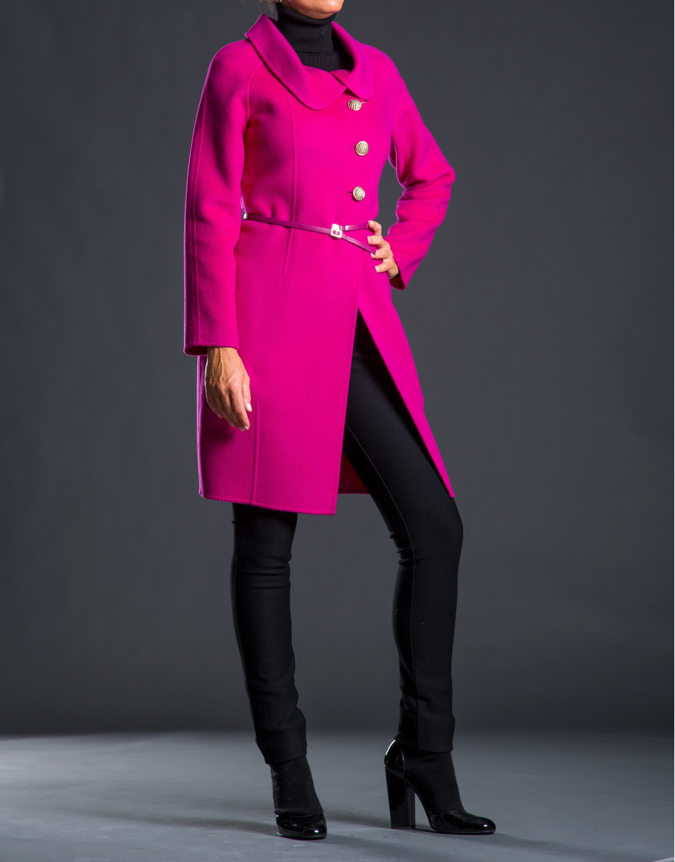 Two-faced aubergine coat