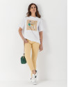 White top with fashion drawing of two figures | Roberto Verino