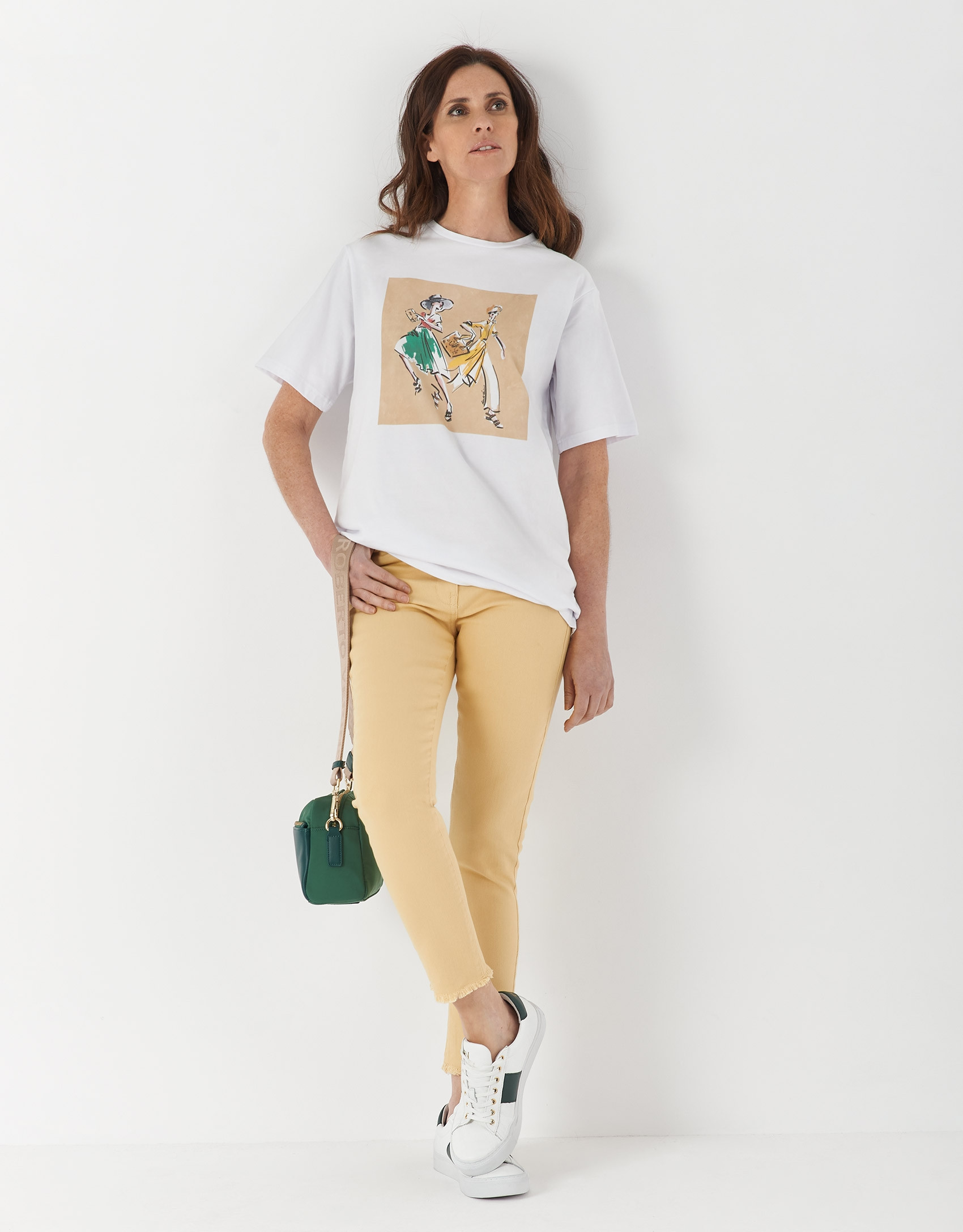 Camiseta blanca ilustración moda dos figurines | Roberto Verino