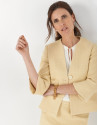 Chaqueta corta bajo evasé amarilla - Mujer | Roberto Verino