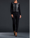 Chaqueta negra punto crochet