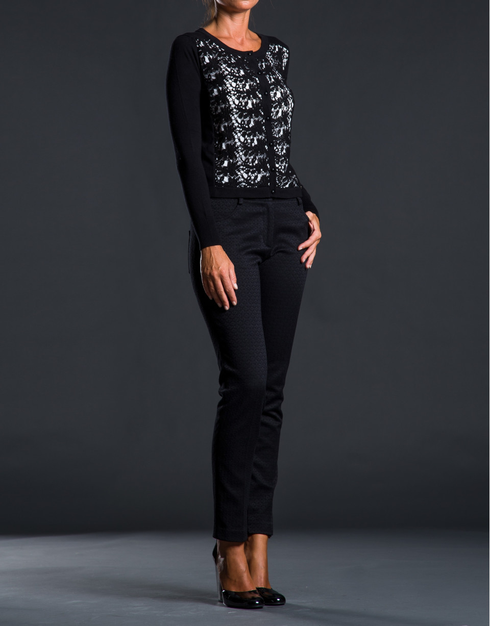 Black crochet knit jacket