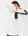Sudadera cremallera felpa blanca/marino