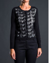 Chaqueta negra punto crochet