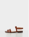 Light brown leather flat sandals