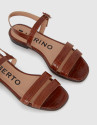 Light brown leather flat sandals