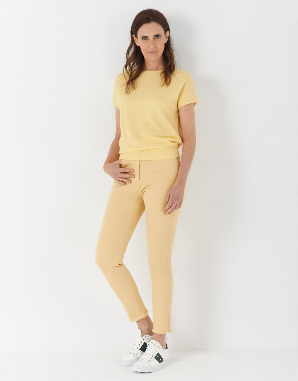 Jersey punto manga murciélago amarillo - Mujer | Roberto Verino