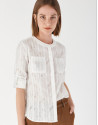 Camisa manga con trabilla blanca - Mujer | Roberto Verino