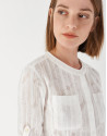 Camisa manga con trabilla blanca - Mujer | Roberto Verino