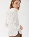 Camisa manga con trabilla blanca - Mujer | Roberto Verino
