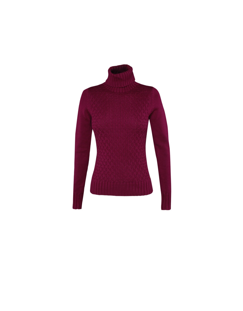 Jersey cuello cisne burdeos